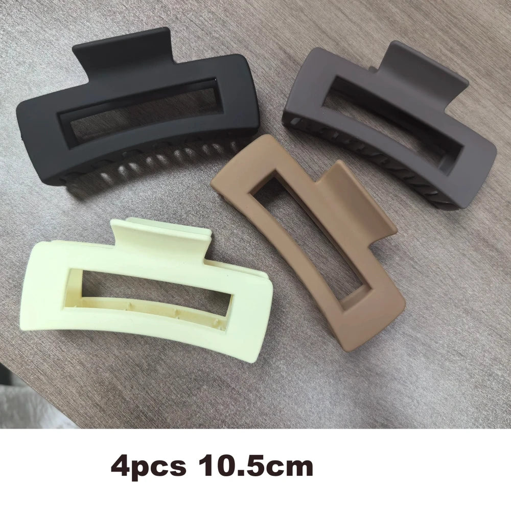 ‌4Pcs Shark Jaw Hair Claw Clips | Extra-Large Non-Slip Hold for Thick Hair | Solid Color Hair Accessories Set, Ponytail Tools