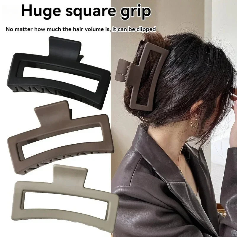 ‌4Pcs Shark Jaw Hair Claw Clips | Extra-Large Non-Slip Hold for Thick Hair | Solid Color Hair Accessories Set, Ponytail Tools