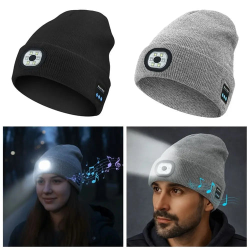 Bluetooth Beanie Hat With LED Light